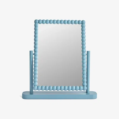 Habitat Habitat Blue Bobbin Dressing Table Mirror - 35x33cm