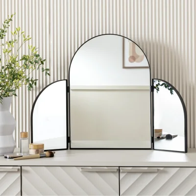 Habitat Habitat Black Folding Arch Dressing Table Mirror - 70x50cm
