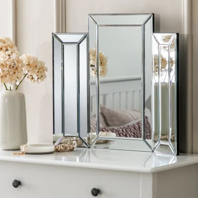 Habitat Habitat Black Folding Bevelled Dressing Table Mirror-50x56cm