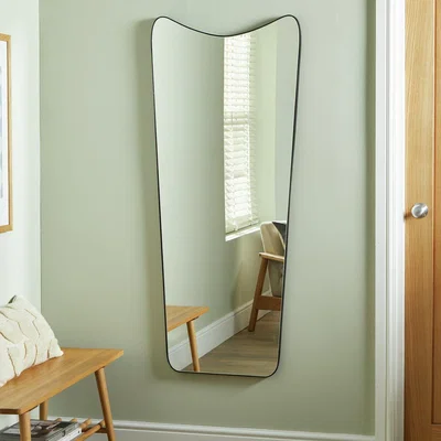 Habitat Habitat Black Full Length Curved Wall Mirror - 140x60cm