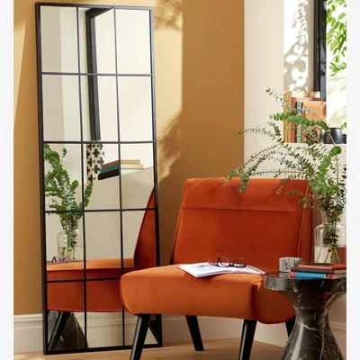 Habitat Habitat Black Window Full Length Wall Mirror - 140x60cm