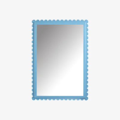 Habitat Habitat Blue 3mm Metal Frame Scalloped Wall Mirror - 98x69cm