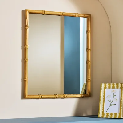Habitat Habitat Bamboo Effect Wooden Wall Mirror - 53x43cm