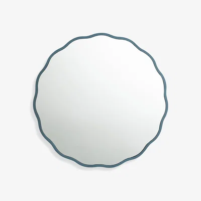 Habitat Habitat Wavy Wall Mirror - Blue - 50x50cm