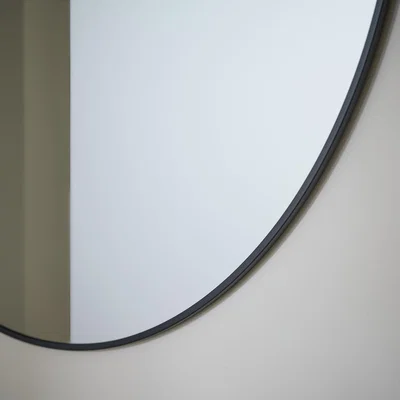 Habitat Habitat Black Round Wall Mirror - 80x80cm