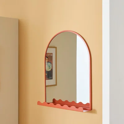 Habitat Habitat Orange Burnt Metal Arch Wall Mirror - 50x62cm