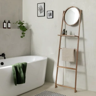 Habitat Habitat Free Standing Towel Ladder and Mirror - Natural