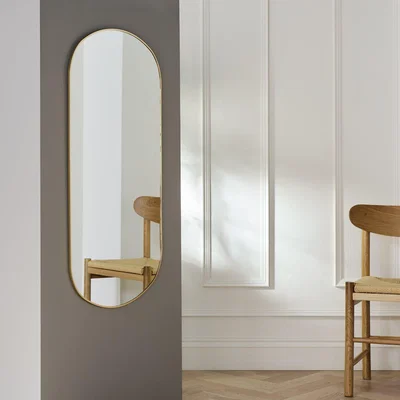 Habitat Habitat Gold Pill Wall Mirror - 100x60cm