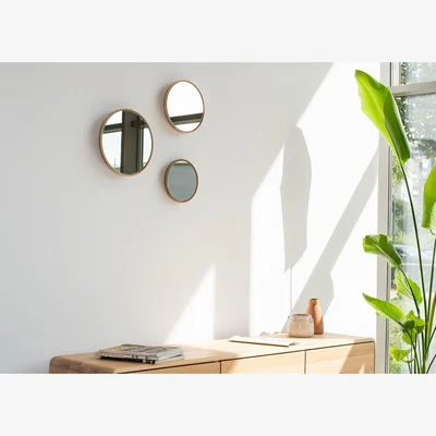 Heal's Gazzda Look Mirror White Oiled Oak 27cm