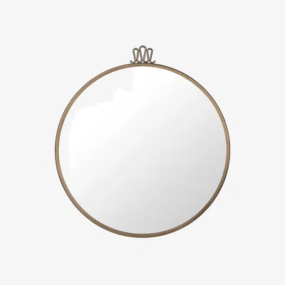 Heal's Gubi Randaccio Round Wall Mirror Ø42cm Antique Brass