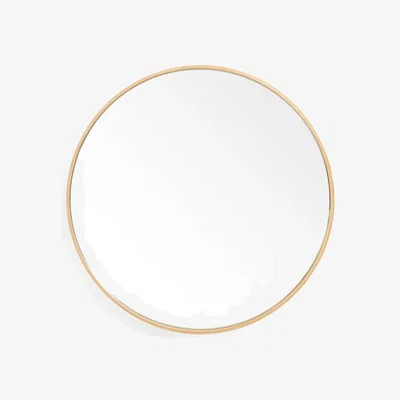 Heal's Wireworks Glance Round Wooden Mirror Natural Oak 45cm