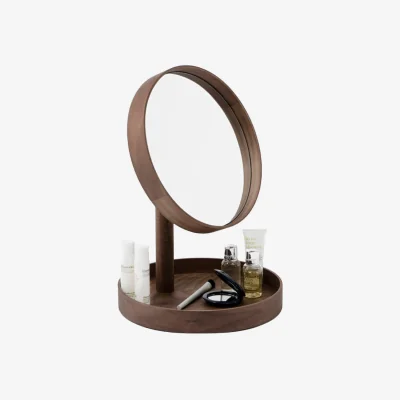 Heal's Wireworks Look Magnify Mirror Walnut - Heal's UK Furniture