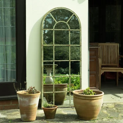 Homebase MirrorOutlet Green Country Arch Large Garden Mirror - 159x66cm