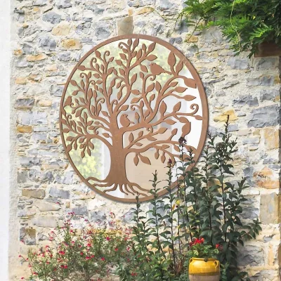 Homebase MirrorOutlet Stag Deer Round Garden Mirror - 100cm