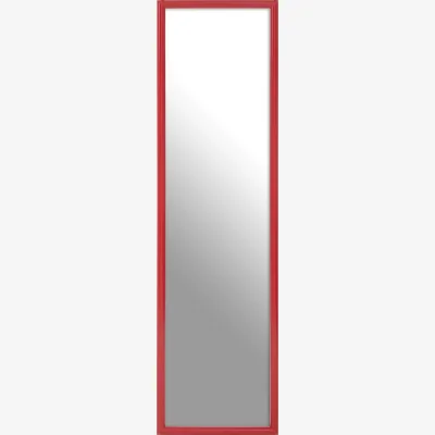 Homebase Over Door Hanging Mirror - Red - 33.5x124cm
