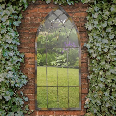 Homebase MirrorOutlet Rose Garden Rustic Arch Metal Garden Mirror- 115x50cm