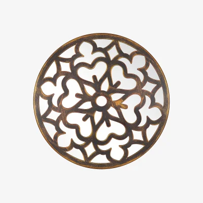 Homebase Round Laser Cut Outdoor Mirror 35cm - Bronze