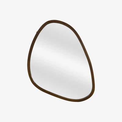 Homebase Walnut Pebble Mirror - 80cm