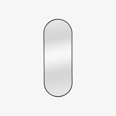 Homebase Black Aluminium Lozenge Mirror - 35x95cm