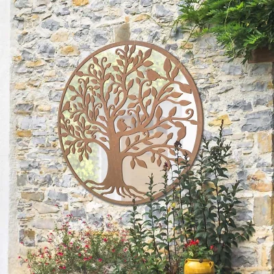 Homebase MirrorOutlet Bird Round Garden Mirror - 100cm