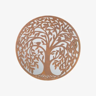 Homebase MirrorOutlet Swirl Tree Round Garden Mirror - 100cm