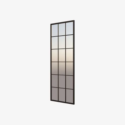 Homebase Black Metal Rectangle Window Pane Leaning Mirror - 150x50cm