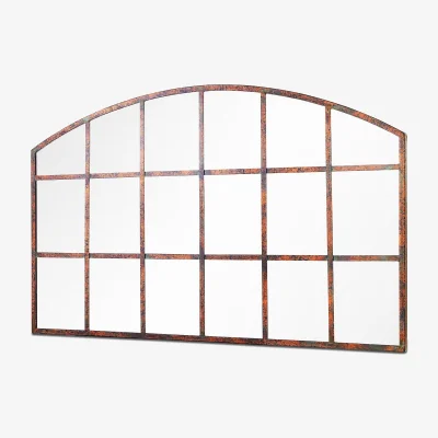Homebase MirrorOutlet Metal Arched Decorative Window Garden Mirror - 90x56cm