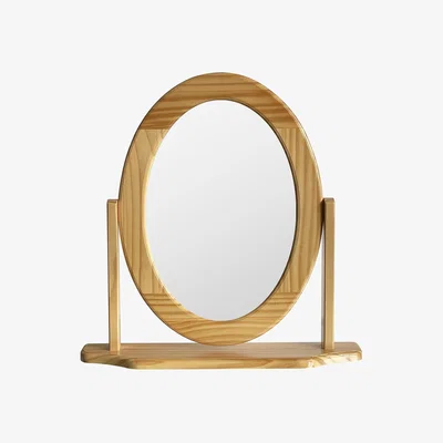 Homebase Oval Dressing Table Mirror - Pine