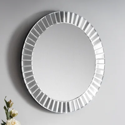 Happy Beds Sonata - Small - Round Wall Mirror - Silver - Happy Beds
