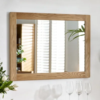 Happy Beds Mallory - Wall Mirror - Oak - Wooden
