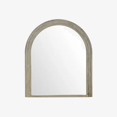Industville Walcott Arch Distressed Wood Wall Mirror - 39 Inch - Grey