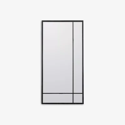 John Lewis Fruili Rectangular Metal Frame Wall Mirror, 100 x 50cm, Black