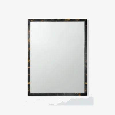John Lewis John Lewis Tortoiseshell Effect Rectangular Wall Mirror, 70 x 90cm, Black