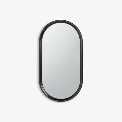 John Lewis John Lewis Timeless Oval Wall Mirror, 75 x 40cm, Black