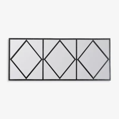 John Lewis Trieste Rectangular Metal Frame Wall Mirror, 120 x 50cm, Black