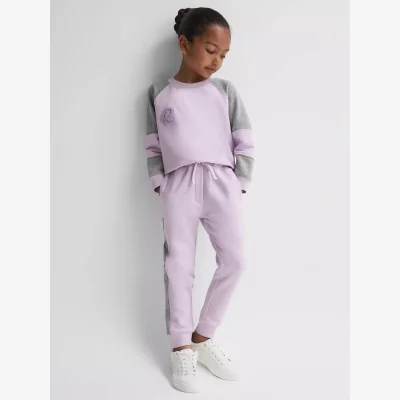 John Lewis Reiss Kids' Mirror Logo Joggers, Lilac