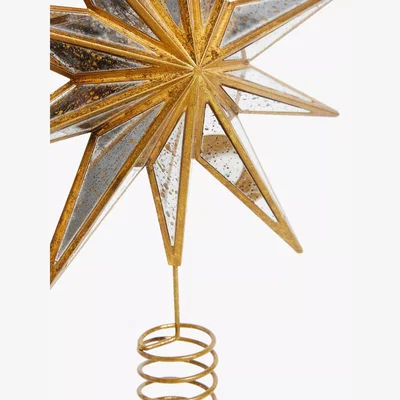John Lewis John Lewis Mirror Star Tree Topper, Gold