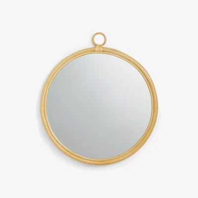 John Lewis John Lewis Rattan Loop Round Wall Mirror, 52cm, Natural
