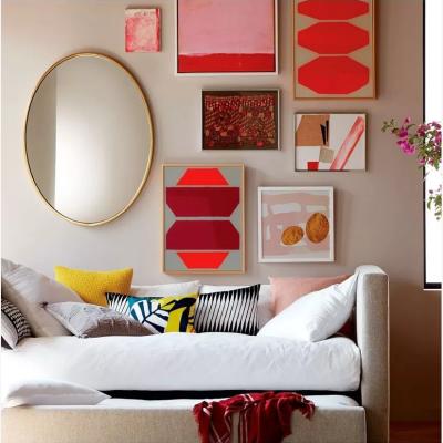 John Lewis west elm Oval Metal Frame Wall Mirror, 102 x 76cm, Antique Brass