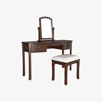 John Lewis Laura Ashley Broughton Dressing Table, Stool & Mirror Set, Dark