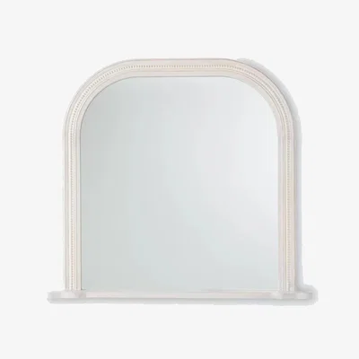 John Lewis John Lewis Hand-Carved Coastal Wood Frame Overmantle Wall Mirror, 95 x 105cm, White Wash