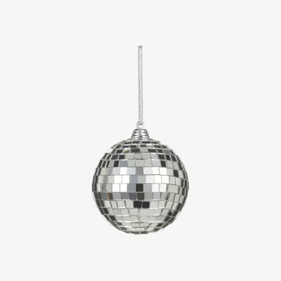 John Lewis John Lewis Beyond Christmas Mirror Ball Bauble, Silver