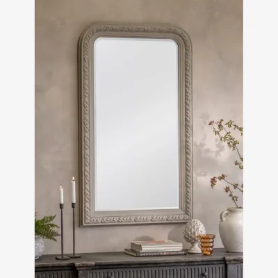 John Lewis One.World Wilton Rectangular Wood Bevelled Wall Mirror, 135 x 80cm, Grey