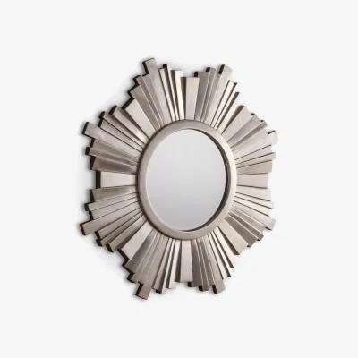 John Lewis Decorative Starburst Frame Round Wall Mirror, 107cm, Silver