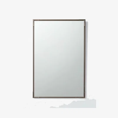 John Lewis John Lewis Knurl Metal Frame Rectangular Wall Mirror, 90 x 60cm, Antique Brass