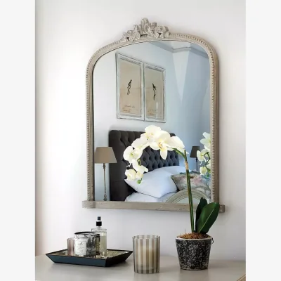 John Lewis One.World Wilton Wood Dormer Wall Mirror, 84 x 70cm, Ash Brown