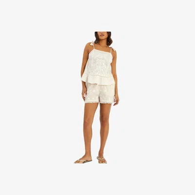 John Lewis Accessorize Mirror Embroidered Cami Top, Ivory