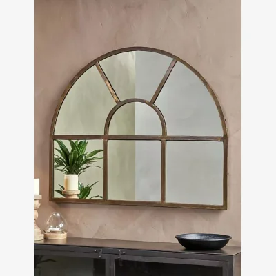 John Lewis Nkuku Overmantle Arch Window Wall Mirror, 80 x 100cm