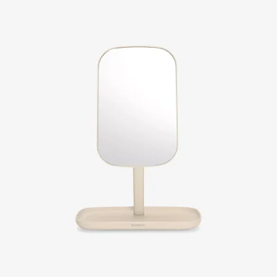 John Lewis Brabantia ReNew Mirror with Storage Tray, Soft Beige