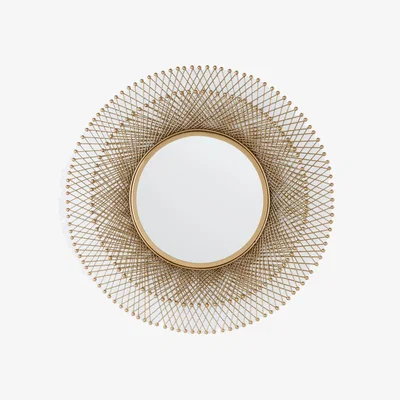 John Lewis John Lewis Fusion Round Metal Frame Wall Mirror, 65cm, Gold
